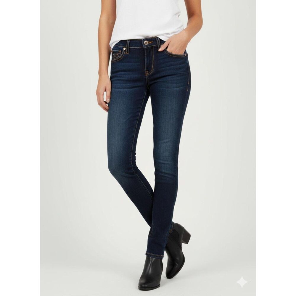 True Religion Lonestar Women's Jeans Curvy Skinny Fit Stretch Sz 25 Dark Wash
